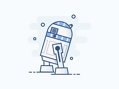 003 R2D2 Vector design flat icon illustration r2d2 starwars vector