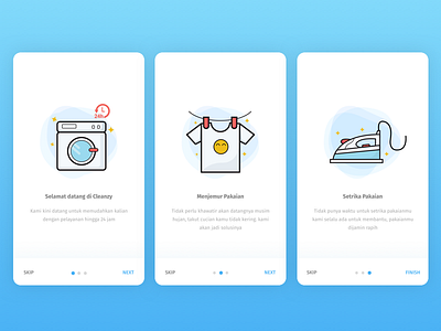 004 Cleanzy Onboarding Screen apps clean laundry laundry apps mobile mobile apps onboarding screen uiux