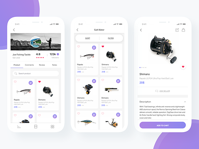 Fishing Tackle - Store Page apps ecommerce ios iphone x mobile apps product category product detail page