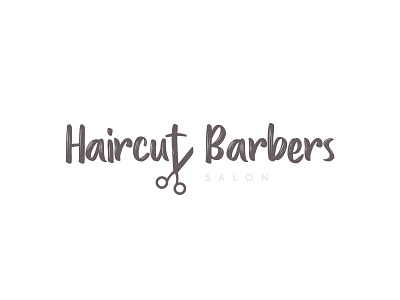 Haircut Barbers Salon branding logo typography vector