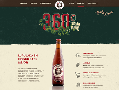 La Virgen Beer beer interface lavirgen webdesign