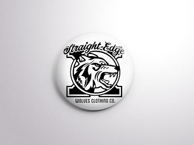Wolves Clothing Wolf Pin illustration straight edge