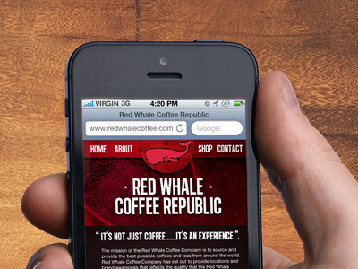 Redwhale Coffee Ad branding coffee identity mobile design ui