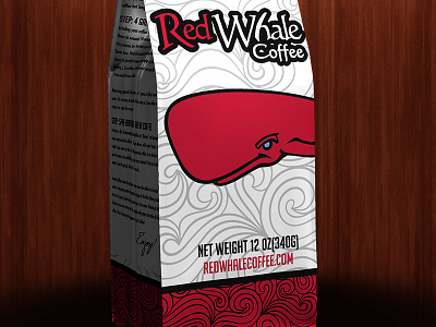 Red Whale Coffee Bag (White) coffee packaging print design production design