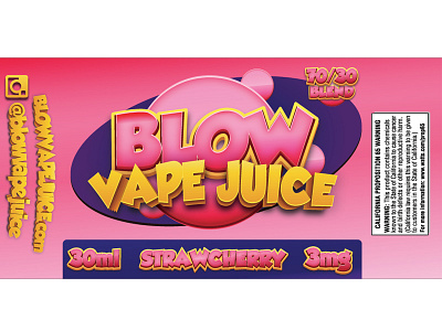 Blow Vape E-Juice Label brand ecig ejuice illustrator logo typography vape vector