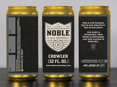 Noble Ale Works Crowler Label ai beer california freebie identity label print psd vector