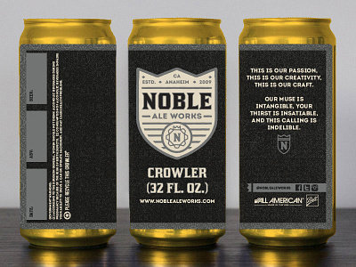 Noble Ale Works Crowler Label