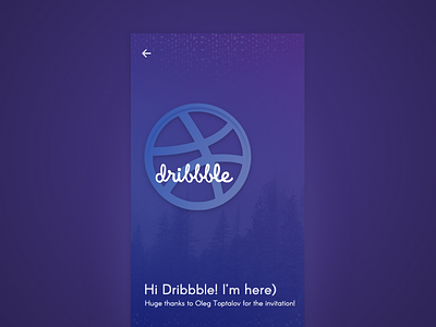 Hello Dribbble! I'm here) ball blue debut dribbble forest hello ios iphone purple thanks ui ux