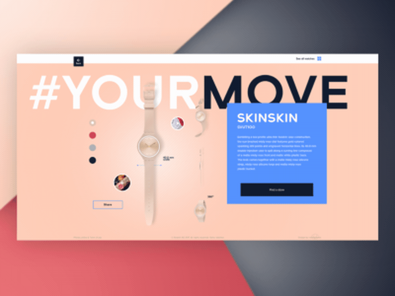 Swatch Page Animation animation clock creative interface landingpage ui uiux ux visual web webdesign website