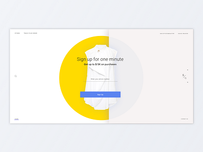 Sign Up For One Minute dress fashion in landing sign style ui up ux yellow
