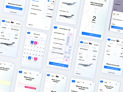 Booking Private Jets App ai air app booking date flights plane tickets travel ui ux