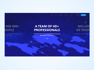 Global Team Landing Page bg blue islands landing page ui ux