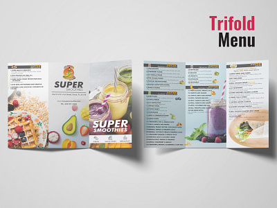 Trifold Dink and Food Menus graphic design