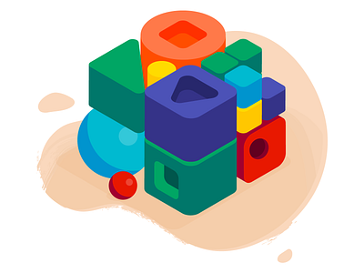 Departments - Conceptual 2d 3d conceptual conceptual illustration cube departments hr illustration lego shapes unit