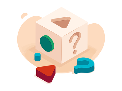 Add a Question - Concept blank cubes empty handdrawn holes hr illustration illustrator question questionmark shapes toy