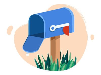 Mailbox 2d application email empty hand drawn hr illustration mail mailbox