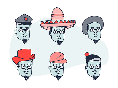 Designer of Many Hats designer hat illustration