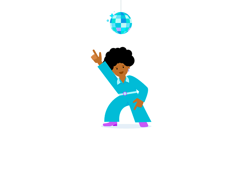 Let's Get your Body Movin' animation ball dance dancer disco gif illustration moves