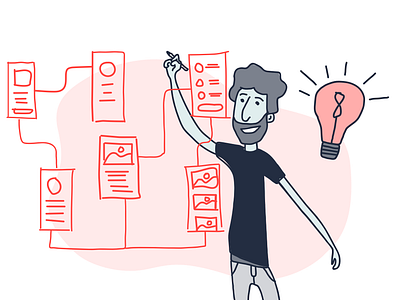 Idea entrepreneur idea illustration startup user flows work