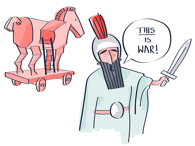 Trojan horse cartoon greek horse illustration mythology odysseus story telling trojan troy war