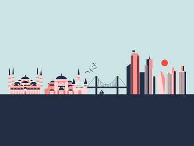 Event Overflow Ux Alive 2d city illustration istanbul meetup overflow skyline turkey ux alive