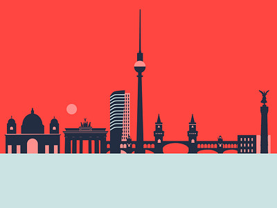 Berlin 2d berlin city germany illustration landmarks meetup overflow silhouettes skyline