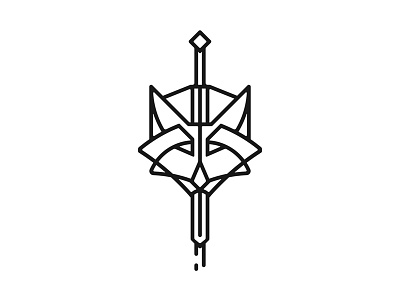 Personal Fox Logo fox illustration illustrator kaenshin logo personal sword tattoo