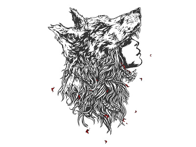 Savage design digital illustration ink inking savage shirt tshirt wolf