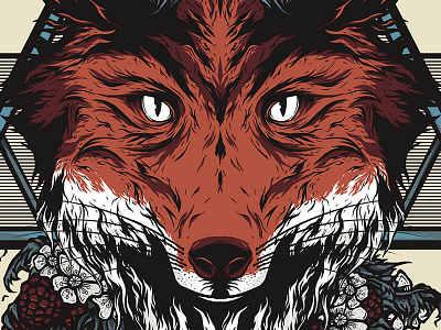 Blapshemy blasphemy dark design detailed digital fantasy fox fur horns illustration ink shirt
