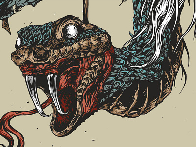 Ral digital illustration ink mythology poster ral screenprint snake