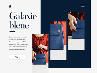 Pratique 3 bag blue concept design design dribbble exploration goodtype hamburgers inspiration landingpage new pdp product product page typogaphy ui uidesigner ux website website design