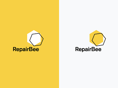 RepairBee Logo bee branding fix gadgets honey logo mend repair repairbee tech technician yellow