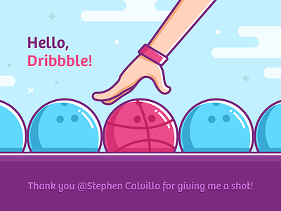 The Warm Up bowling dribbble hand hello thanks