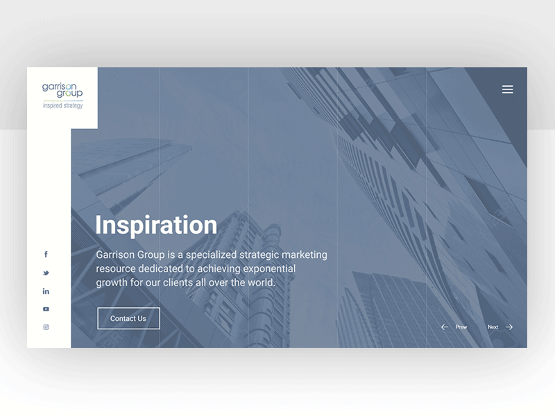 Garrison Group animation clean desktop ui web design website white