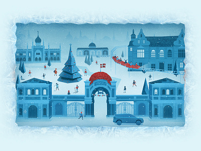 Skoda Kodiaq illustration christmas copenhagen illustration paris prague roma skoda stockholm winter