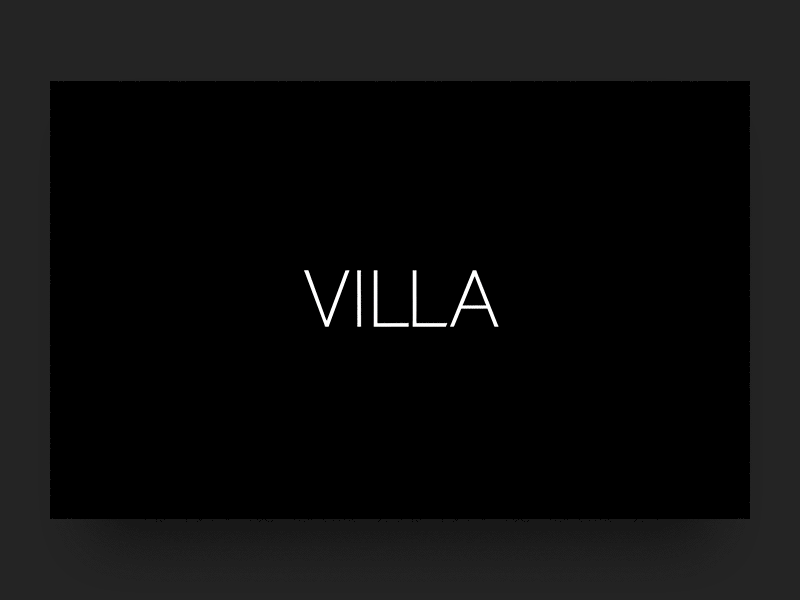 Villa animation black web design