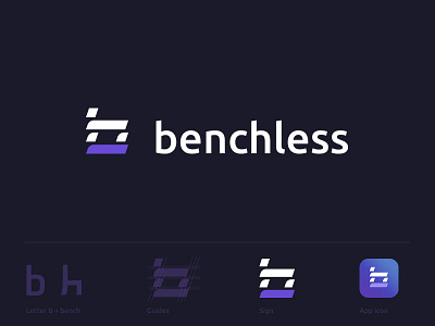 Benchless bench benchless logo pm project management sign