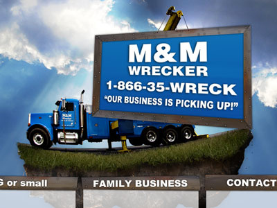 M & M Wrecker Layout concept website layout