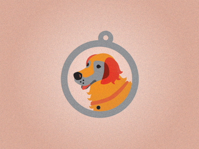 Golden Retriever circle dog golden logo orange retriever