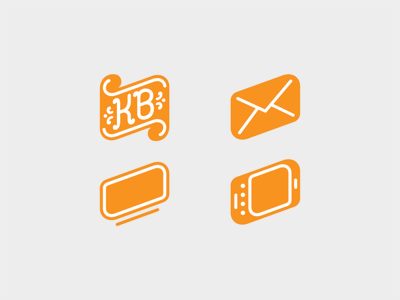 Business Card Icons branding business card icons identity kb orange