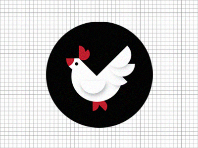 Cock of the Walk animal chicken circle cock design farm grid icon simple