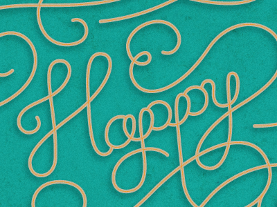 Happy Birthday birthday custom grain happy script stroke swirls typography