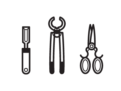 Tool Icons black chisel icons illustration scissors simple tongs tool vector white