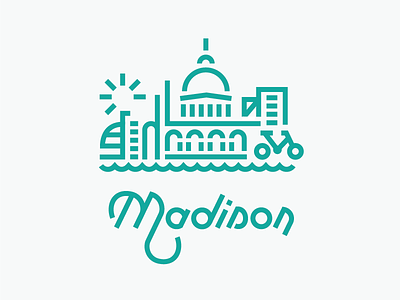 Madison arches bike buildings capitol illustration line madison sailboat sun water wisconsin