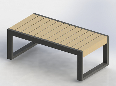 Garden Bench cad furniture illustration product design rendering