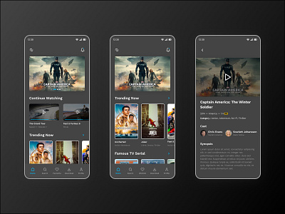 Movie App UI Design android app design ios movie ui ux watching