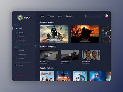 Movie Dashboard UI Design