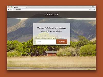 Distlry Landing Page coming soon design form home page interface lander landing page responsive sign up ui web design