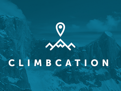 Climbcation Logo branding climbing icon identity logo minimal mountains museo nature outline