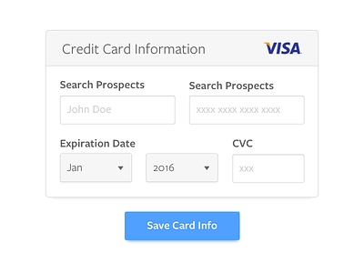 Credit card entry